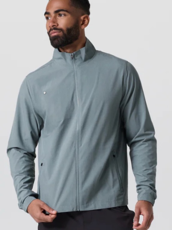 Vuori Other - NWOT Vuori Mens Venture Track Jacket in Dusty Blue Linen Texture (Size Small)
